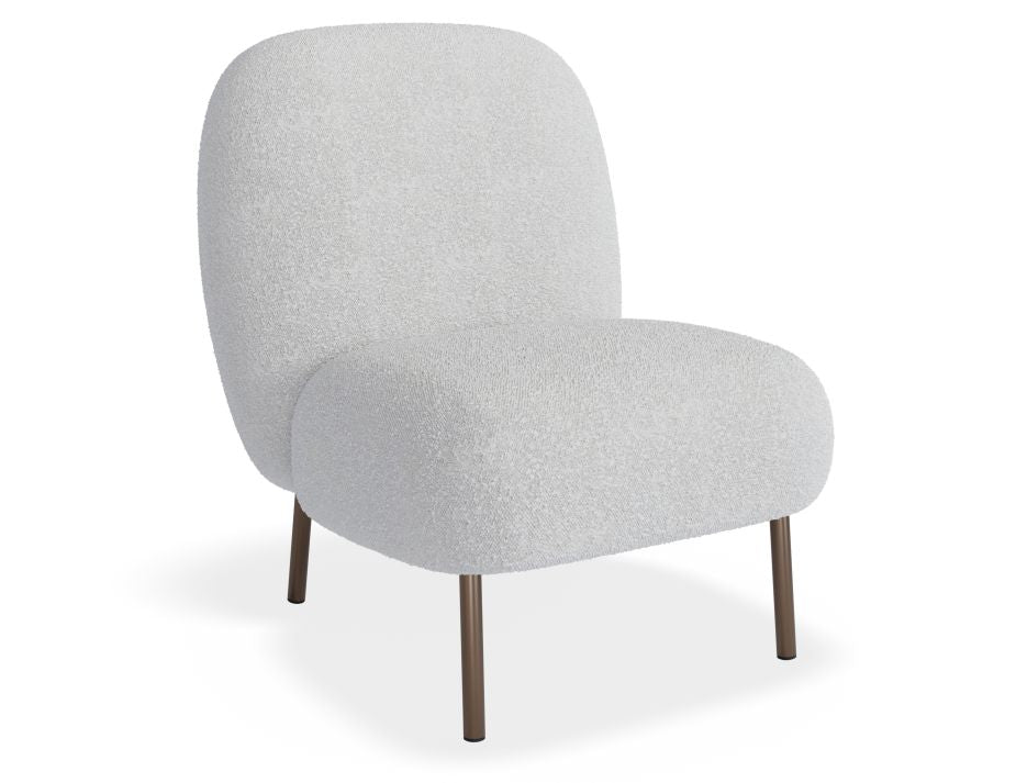 Moulon Lounge Chair - Stone Boucle - Matt Black Legs