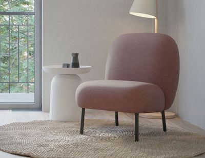 Moulon Lounge Chair - Blush Pink - Brushed Matt Bronze Legs