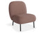 Moulon Lounge Chair - Blush Pink - Matt Black Legs