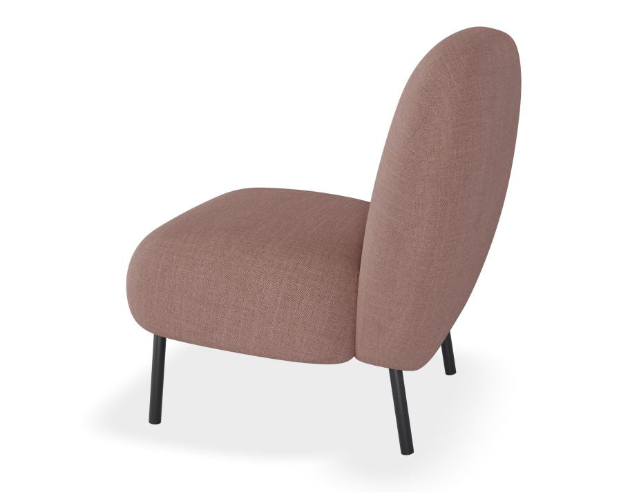 Moulon Lounge Chair - Blush Pink - Matt Black Legs