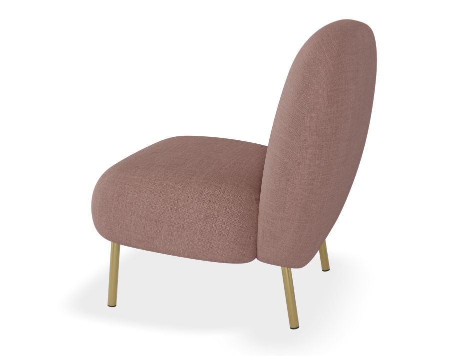 Moulon Lounge Chair - Blush Pink - Brushed Matt Bronze Legs