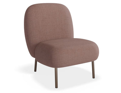 Moulon Lounge Chair - Blush Pink - Brushed Matt Bronze Legs