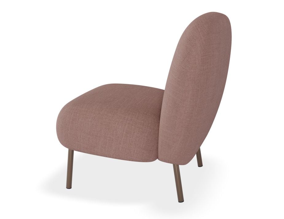 Moulon Lounge Chair - Blush Pink - Brushed Matt Bronze Legs