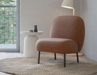 Moulon Lounge Chair - Terracotta Rust - Brushed Matt Bronze Legs