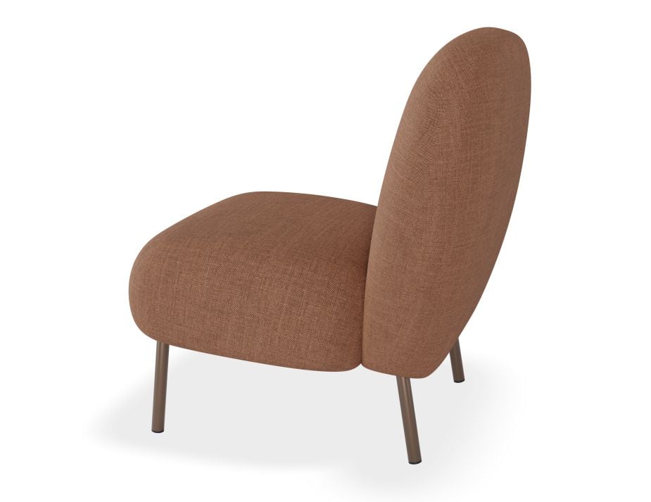 Moulon Lounge Chair - Terracotta Rust - Brushed Matt Bronze Legs