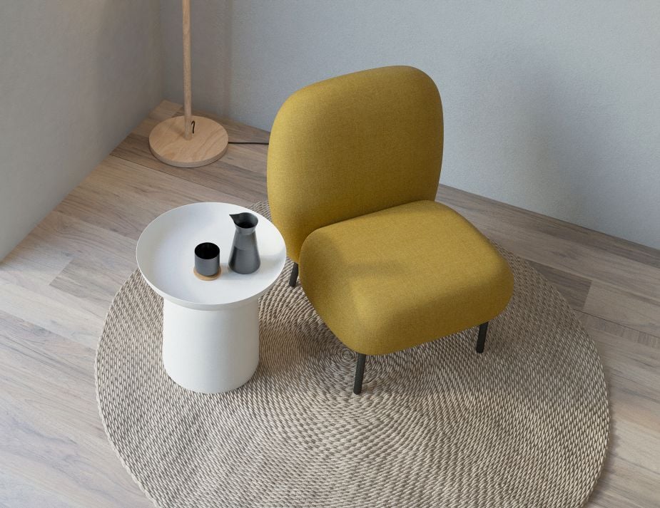 Moulon Lounge Chair - Tuscan Yellow - Brushed Matt Bronze Legs