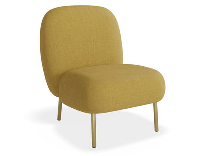 Moulon Lounge Chair - Tuscan Yellow - Brushed Matt Bronze Legs