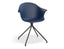 Pebble Armchair Navy Blue with Shell Seat - 4 Post Base with White Legs