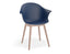 Pebble Armchair Navy Blue with Shell Seat - 4 Post Base with White Legs