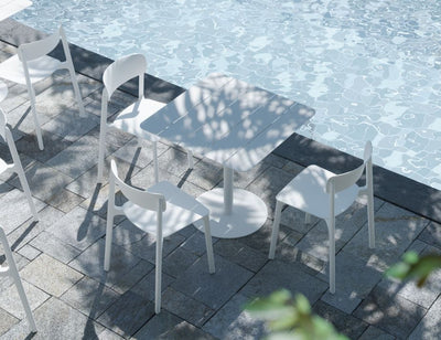 Roku Cafe Table - Outdoor - White - 65 x 65cm Table Top