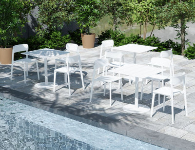 Roku Cafe Table - Outdoor - White - 65 x 65cm Table Top