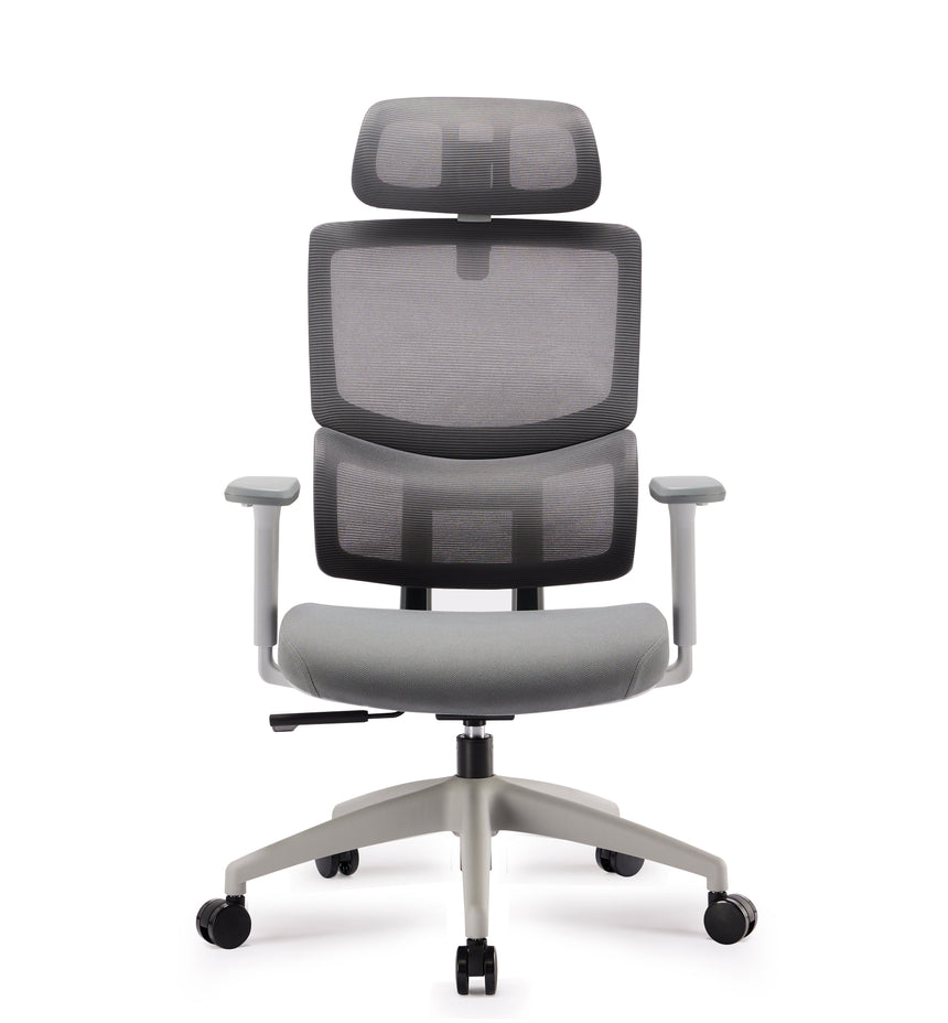 Mesh Ergonomic Office Chair with Headrest - Grey