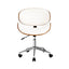 Artiss Wooden & PU Leather Office Desk Chair - White