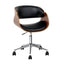 Artiss Wooden Office Chair Leather Seat Black