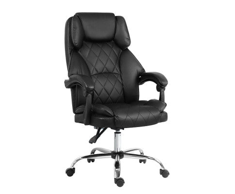 Artiss Executive Office Chair Leather Recliner Black