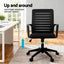 Artiss Ergonomic Office Chair Mesh Computer Desk Chairs with Lumbar Support, Height Adjustment Swivel Chair Mid Back for Home Office Study, Black