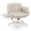 Artiss Criss Cross Chair with Wheels & Adjustable Armrests, Ergonomic Cross Legged Office Desk Chair PU Leather Vanity Chair Swivel for Home, Make Up, Bedroom, Computer, Beige