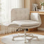 Artiss Criss Cross Chair with Wheels & Adjustable Armrests, Ergonomic Cross Legged Office Desk Chair PU Leather Vanity Chair Swivel for Home, Make Up, Bedroom, Computer, Beige