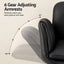 Artiss Criss Cross Chair with Wheels & Adjustable Armrests, Ergonomic Cross Legged Office Desk Chair PU Leather Vanity Chair Swivel for Home, Make Up, Bedroom, Computer, Black