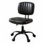 Armless Office Chair with Wheels, Ergonomic PU Leather Office Desk Chair, Height Adjustable 360° Swivel Computer Task Chair for Home Office, Study Room & Small Space, Black