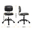 Armless Office Chair with Wheels, Ergonomic PU Leather Office Desk Chair, Height Adjustable 360° Swivel Computer Task Chair for Home Office, Study Room & Small Space, Black