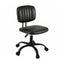 Armless Office Chair with Wheels, Ergonomic PU Leather Office Desk Chair, Height Adjustable 360° Swivel Computer Task Chair for Home Office, Study Room & Small Space, Black