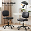 Armless Office Chair with Wheels, Ergonomic PU Leather Office Desk Chair, Height Adjustable 360° Swivel Computer Task Chair for Home Office, Study Room & Small Space, Black