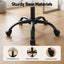 Armless Office Chair with Wheels, Ergonomic PU Leather Office Desk Chair, Height Adjustable 360° Swivel Computer Task Chair for Home Office, Study Room & Small Space, Black