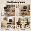 Armless Office Chair with Wheels, Ergonomic PU Leather Office Desk Chair, Height Adjustable 360° Swivel Computer Task Chair for Home Office, Study Room & Small Space, Black
