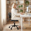 Armless Office Chair with Wheels, Ergonomic PU Leather Office Desk Chair, Height Adjustable 360° Swivel Computer Task Chair for Home Office, Study Room & Small Space, Black