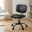 Armless Office Chair with Wheels, Ergonomic PU Leather Office Desk Chair, Height Adjustable 360° Swivel Computer Task Chair for Home Office, Study Room & Small Space, Black