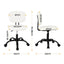 Armless Office Chair with Wheels, Ergonomic PU Leather Office Desk Chair, Height Adjustable 360° Swivel Computer Task Chair for Home Office, Study Room & Small Space, White