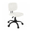 Armless Office Chair with Wheels, Ergonomic PU Leather Office Desk Chair, Height Adjustable 360° Swivel Computer Task Chair for Home Office, Study Room & Small Space, White