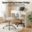 Armless Office Chair with Wheels, Ergonomic PU Leather Office Desk Chair, Height Adjustable 360° Swivel Computer Task Chair for Home Office, Study Room & Small Space, White
