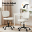Armless Office Chair with Wheels, Ergonomic PU Leather Office Desk Chair, Height Adjustable 360° Swivel Computer Task Chair for Home Office, Study Room & Small Space, White