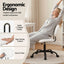 Armless Office Chair with Wheels, Ergonomic PU Leather Office Desk Chair, Height Adjustable 360° Swivel Computer Task Chair for Home Office, Study Room & Small Space, White