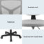 Artiss Armless Office Chair with Wheels, Ergonomic 360° Swivel Home Office Desk Chair, Height Adjustable Computer Task Chair with Fabric Back and Seat for Small Space, Grey