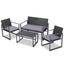 Gardeon 4pcs Outdoor Lounge Setting Sofa Set Garden Patio Table Chairs