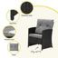 Gardeon 4-Piece Outdoor Sofa Set Coffee Table Chair Rattan Furniture Black