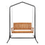 Gardeon Wooden 2-Seater Outdoor Swing Chair with Black Stand Hanging Chair Patio Furniture