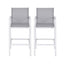 Gardeon 2PC Outdoor Bar Stools Dining Chairs Patio Furniture Garden Steel Textilene White