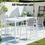 Gardeon 2PC Outdoor Bar Stools Dining Chairs Patio Furniture Garden Steel Textilene White