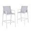 Gardeon 2PC Outdoor Bar Stools Dining Chairs Patio Furniture Garden Steel Textilene White