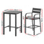 Gardeon 3Pcs Outdoor Bar Set Stools Dining Chairs Table Patio Aluminium Bistro Set Black