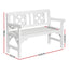 Gardeon Outdoor Garden Bench Wooden Chair 2 Seat Patio Furniture Lounge White