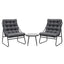 Gardeon 3PC Outdoor Bistro Set Patio Furniture Table and Chairs Steel Dining Chair