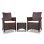 Gardeon 3PC Outdoor Bistro Set Patio Furniture Wicker Setting Chairs Table Cushion Brown