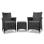 Gardeon 3pc Bistro Wicker Outdoor Furniture Set Black