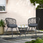 Gardeon 3PC Bistro Set Outdoor Furniture Rattan Table Chairs Patio Garden Cushion Black