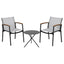 Gardeon 3PC Outdoor Bistro Set Table and Chairs Steel Dining Chair Patio Furniture Textilene